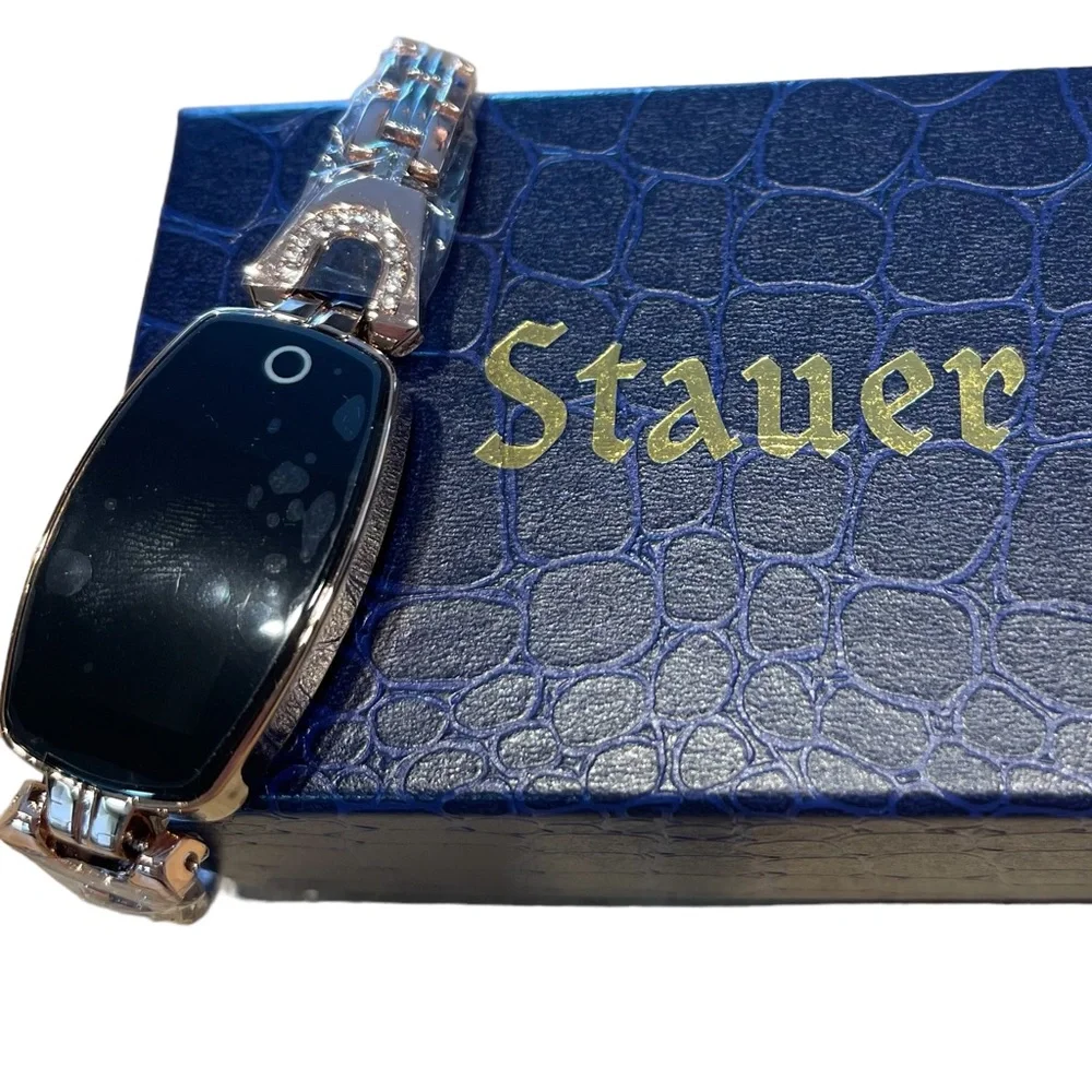 Stauer Smart Watch Ladies Slim Rose Gold Finish Linked Bracelet NWT - Picture 7 of 11